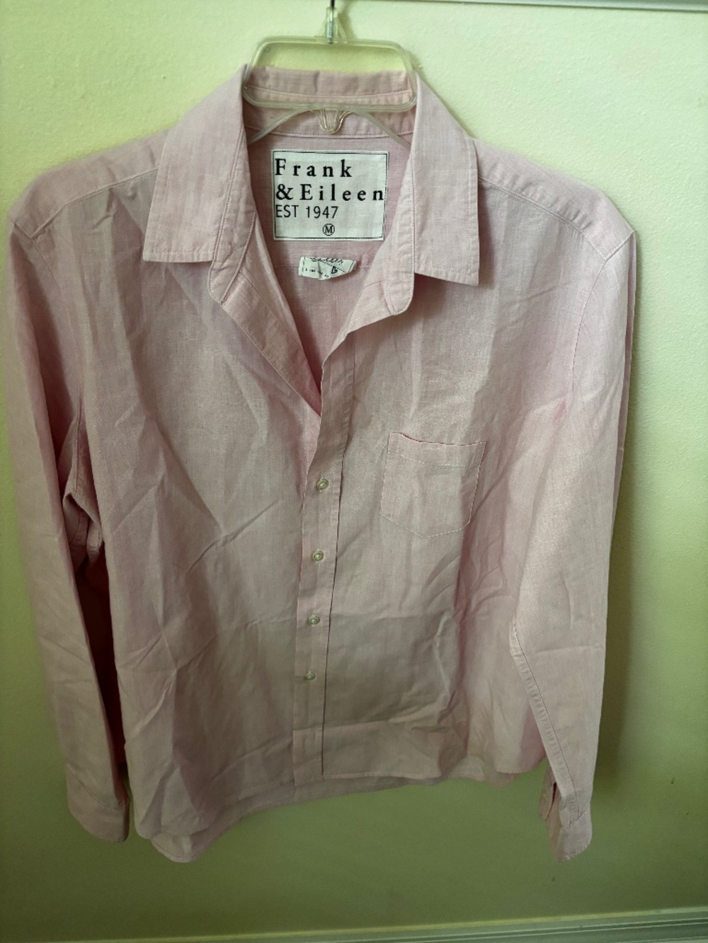 Frank & Eileen Button Down ‘Eileen’ Famous Denim Cotton in Dusty Pink